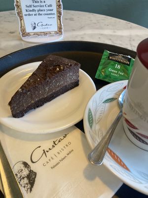 Raw vegan snickers cake  at Gustav Café & Bistro in Mdina