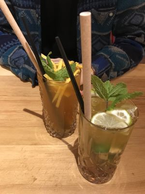 tasty homemade lemonades  at BOA Asia Vegan in Lueneburg