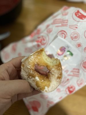 Vegan donut with sugar dust at Ponochka in Krasnodar