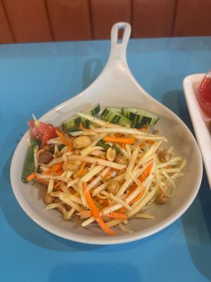 Green papaya salad  at Family Thais Asian Bistro in Dallas