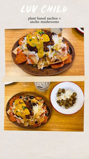 PB nachos & ancho mushrooms  at Luv Child in Tampa