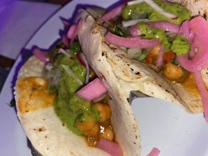 Chickpea tacos on taco Tuesday   at Luv Child in Tampa