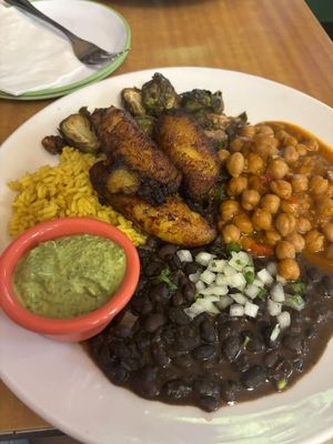 basico plate with chickpeas and brussel sprouts  at Luv Child in Tampa