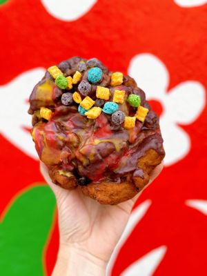 Lemon Berry Captain Crunch Fritter at Little Vessels Donut Co in Honolulu