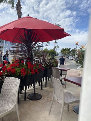 Patio seating at Bistro D'Asia in Coronado