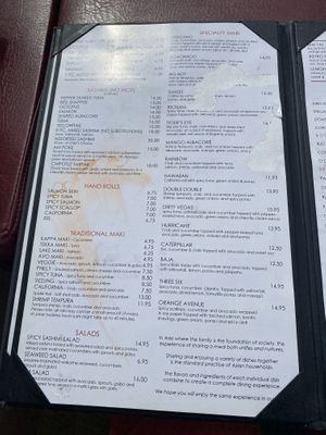 Menu at Bistro D'Asia in Coronado