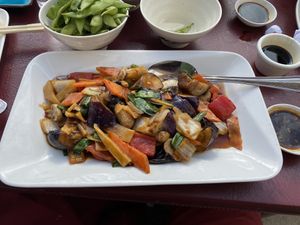 Eggplant entree  at Bistro D'Asia in Coronado