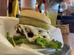 Teriyaki burger at Rotton 六屯 in Chatan