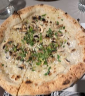 Sorry for the blurry picture   at La Piccola Nonna Pizza in Stockholm