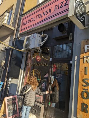 Outside of La Piccola Nonna. at La Piccola Nonna Pizza in Stockholm