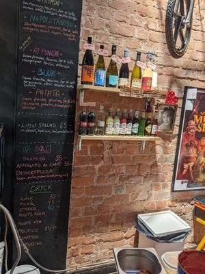 Menu -drinks and desserts at La Piccola Nonna Pizza in Stockholm