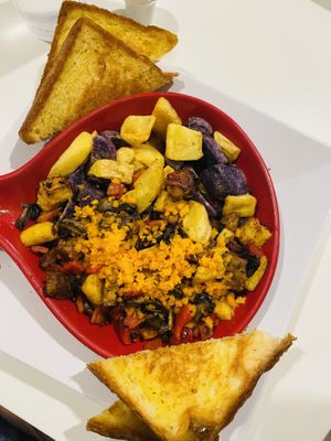 Chorizo Skillet with Violife Cheddar Cheese  at Twisted Citrus in North Canton