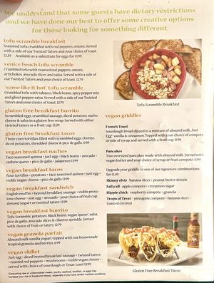 Vegan Menu  at Twisted Citrus in North Canton