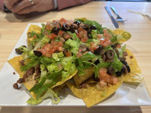 Nachos with vegan crumbles and cashew queso  at Twisted Citrus in North Canton