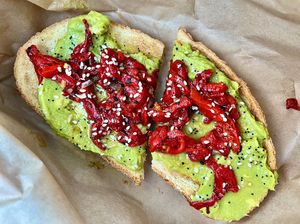 Everything Avo toast, minus the hard boiled egg  at Frutta Bowls in Miamisburg
