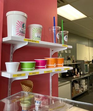 Interior- portions  at Peeboo + Beanie Gourmet Ice Cream in North Royalton