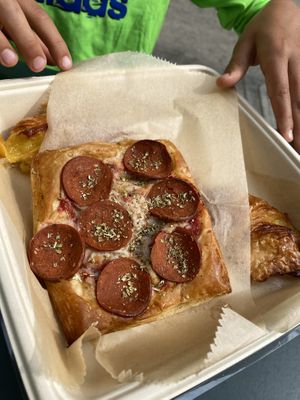 Vegan Pizza. Delicious! at Chaumont Vegan in Beverly Hills