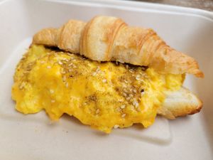 Croissant egg sandwich at Chaumont Vegan in Beverly Hills
