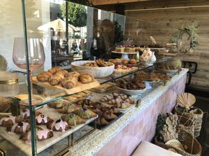 The lovely spread  at Chaumont Vegan in Beverly Hills
