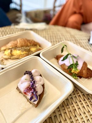 Croissants and cake  at Chaumont Vegan in Beverly Hills