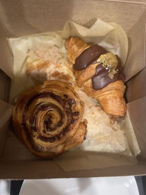 Cinnamon roll and chocolate croissant 🥐   at Chaumont Vegan in Beverly Hills
