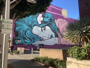 Mural on side of building   at Chaumont Vegan in Beverly Hills