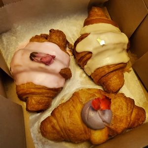 Strawberry, earl grey and ube croissants at Chaumont Vegan in Beverly Hills