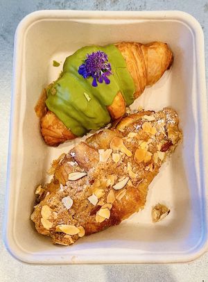 Matcha & almond croissants✨delicious!  at Chaumont Vegan in Beverly Hills