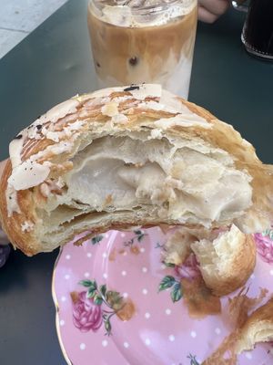 So crispy and flaky and creamy and good  at Chaumont Vegan in Beverly Hills