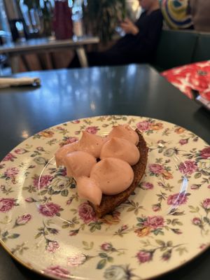 Gluten-free rosewater and hazelnut cake  at Chaumont Vegan in Beverly Hills