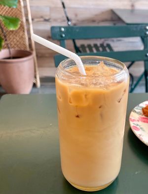 Almond Milk Vanilla Latte  at Chaumont Vegan in Beverly Hills