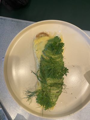 Feta omelette  at Chaumont Vegan in Beverly Hills