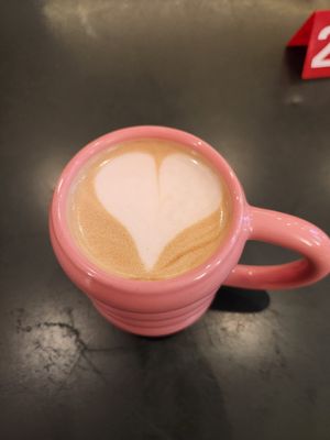 Latte coffee at Chaumont Vegan in Beverly Hills