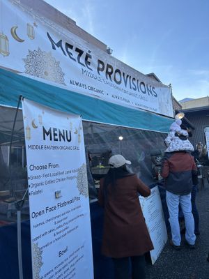 Tent at Victorian Xmas celebration   at MeZe Eatery in Grass Valley