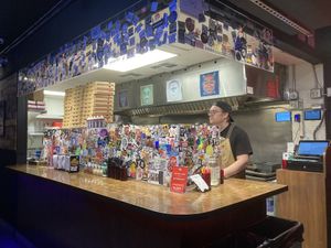 Guerrilla Pizza in Hard Hat bar  at Guerrilla Pizza  in Las Vegas