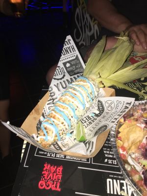 Elote—best dish on menu imo at Taco Dive Bar in Las Vegas
