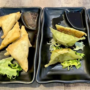 Curry Samosas, Spinach Gyozas   at Sumo Sushi in Mallorca