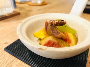 Fig dessert at LIFE CREATION SPACE OVE in Tokyo