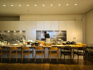 Open kitchen at LIFE CREATION SPACE OVE in Tokyo