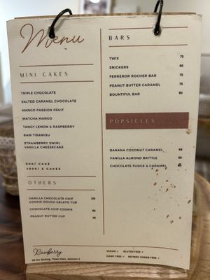 Menu  at Rawberry in Ho Chi Minh City