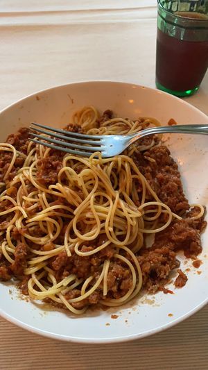 Vegan spagetti, super tasty (already ate half befor i took this picture 😎) at In 't grün in Zonhoven