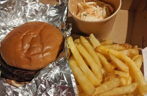 Big Vegan, fries and slaw at FEAST by L&B in Folkestone
