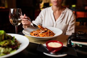 Pasta with Shrimps at Salut Bar & Restaurant in Limassol. at Salut in Limassol