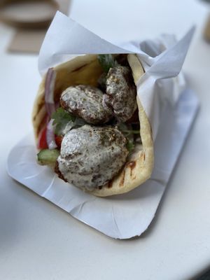 Falafel in pita for takeaway at Israel Grill in Krasnodar