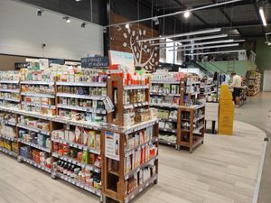Inside the shop at Les Comptoirs de la Bio in Quiberon
