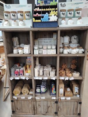 Candles at Les Comptoirs de la Bio in Quiberon