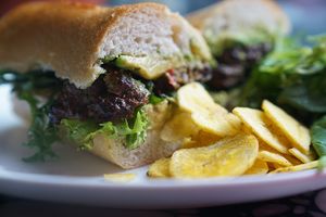 Impossible Boulette Baguette at Lakou Cafe in Brooklyn