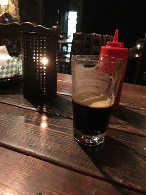 Delicious vegan food (Reuben) and beer  at Highline Bar in Seattle