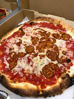 Pepperoni pizza (vegan) at Bellucci Pizza in Astoria