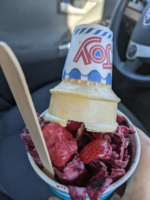 Banana and berries at Aloha Ice Cream in South Lake Tahoe